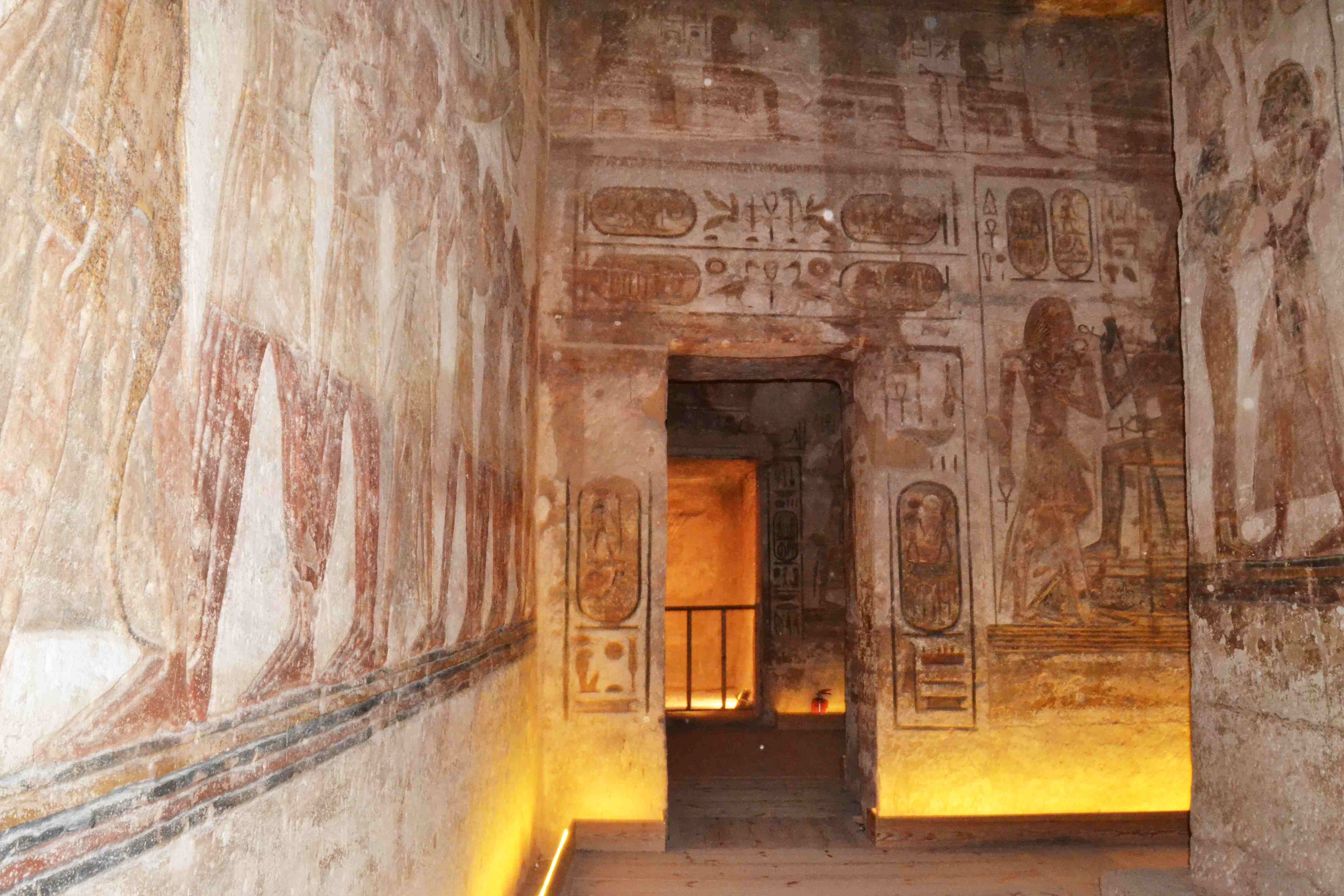 Hieroglyphics decorating one of the chambers in the great temple of Ramses II