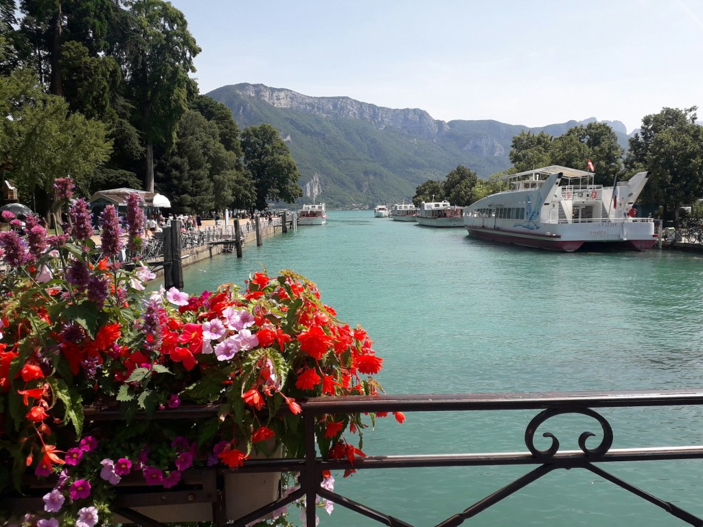 Canals leading to the Annecy Lake in France